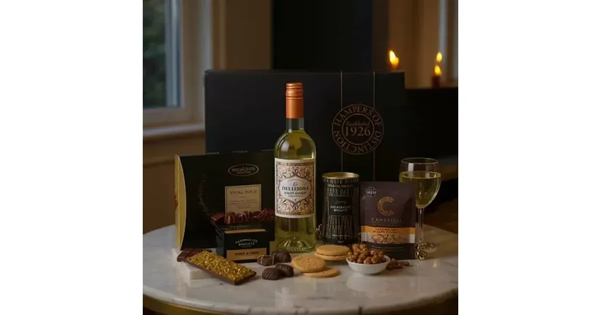 The Celebration with White Wine | Free UK Delivery | MakeHampers